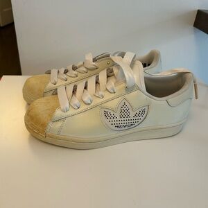 Adidas Beige Sneakers with Black Detailing